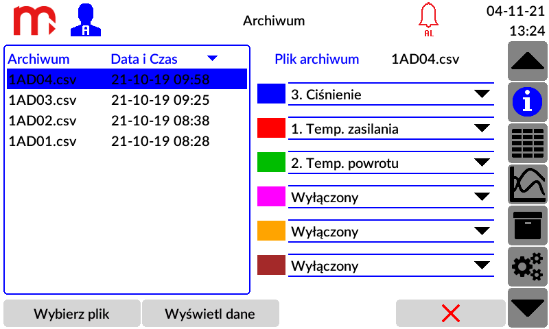 1 2 Metronic Przeglądanie archiwum na wyświetlaczu